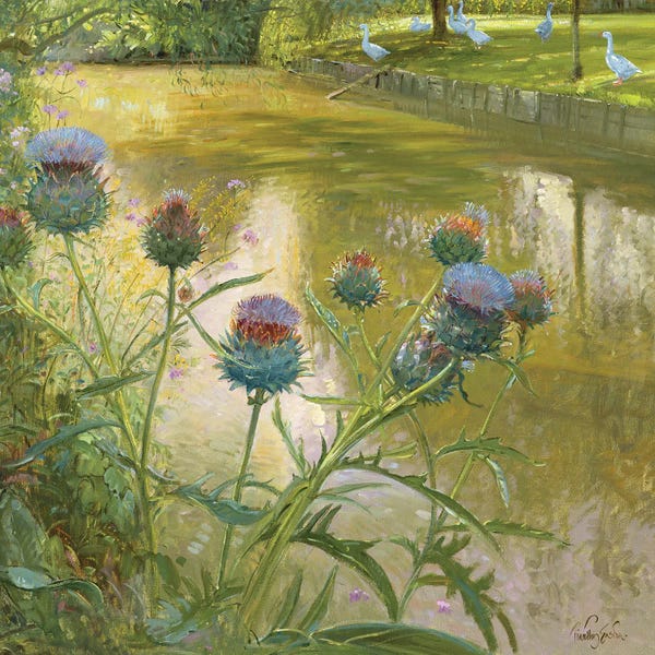 Detailed Oil Painters: Cardoons Against The Moat by Timothy Easton