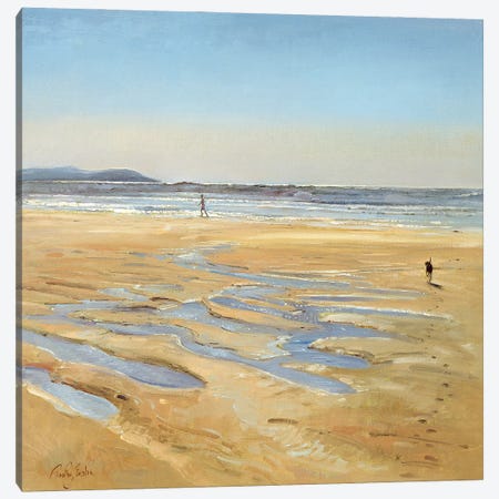 Beach Strollers Canvas Print #EST4} by Timothy Easton Canvas Art