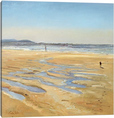 Beach Strollers Canvas Art Print - Timothy Easton