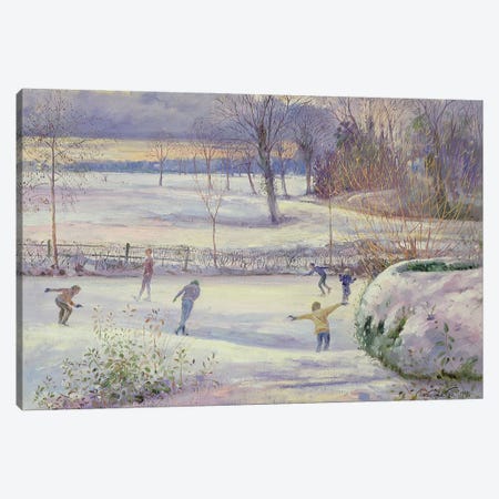 The Skating Day Canvas Print #EST52} by Timothy Easton Art Print