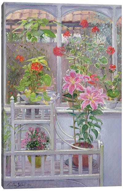 Through The Conservatory Window, 1992 Canvas Art Print