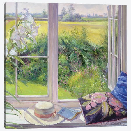Window Seat And Lily, 1991 Canvas Print #EST58} by Timothy Easton Canvas Art Print