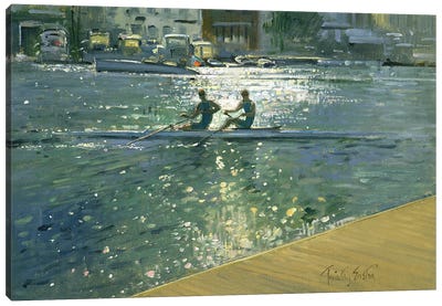 Crossing The Light Break, Henley Canvas Art Print - Current Day Impressionism Art
