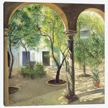 Shaded Courtyard, Vianna Palace, Cordoba Canvas Print #EST70} by Timothy Easton Canvas Art Print