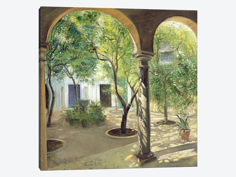 Shaded Courtyard, Vianna Palace, Cordoba by Timothy Easton 1-piece Canvas Print