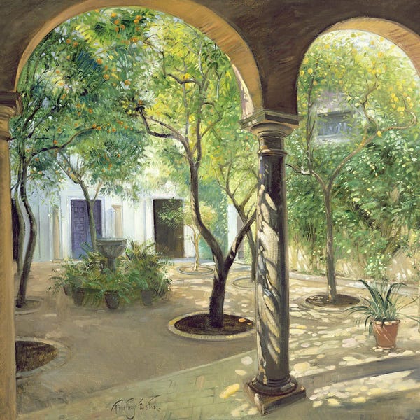 Spain: Shaded Courtyard, Vianna Palace, Cordoba by Timothy Easton