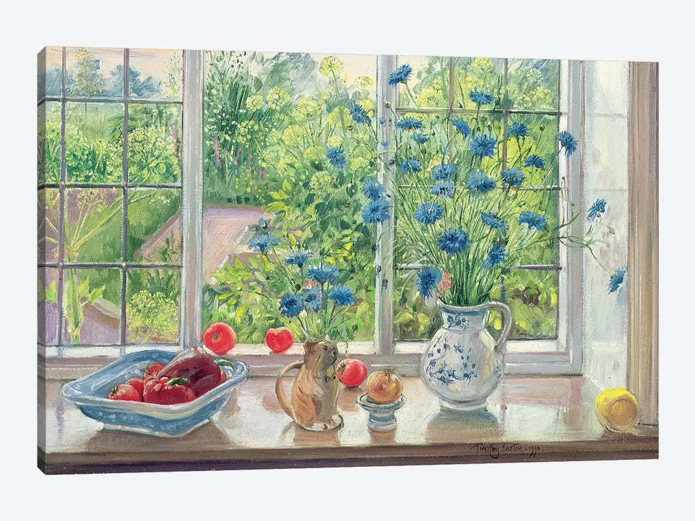 Cornflowers And Kitchen Garden by Timothy Easton 1-piece Art Print