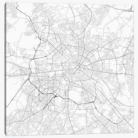 Berlin Urban Roadway Map (White) Canvas Print #ESV107} by Urbanmap Canvas Art Print