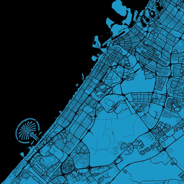 Abstract: Dubai Urban Map (Blue) by Urbanmap
