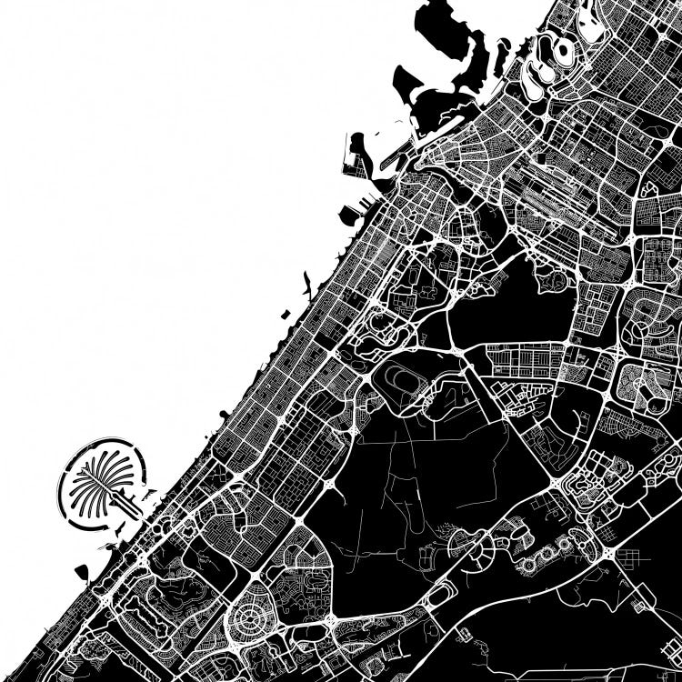 Dubai Urban Map (White)