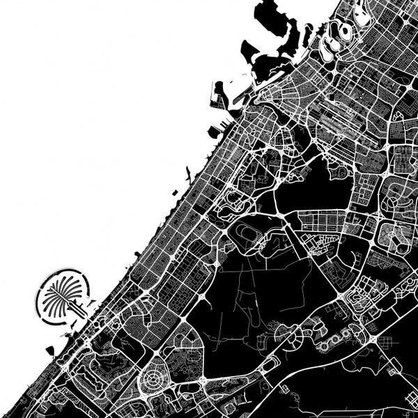Abstract: Dubai Urban Map (White) by Urbanmap