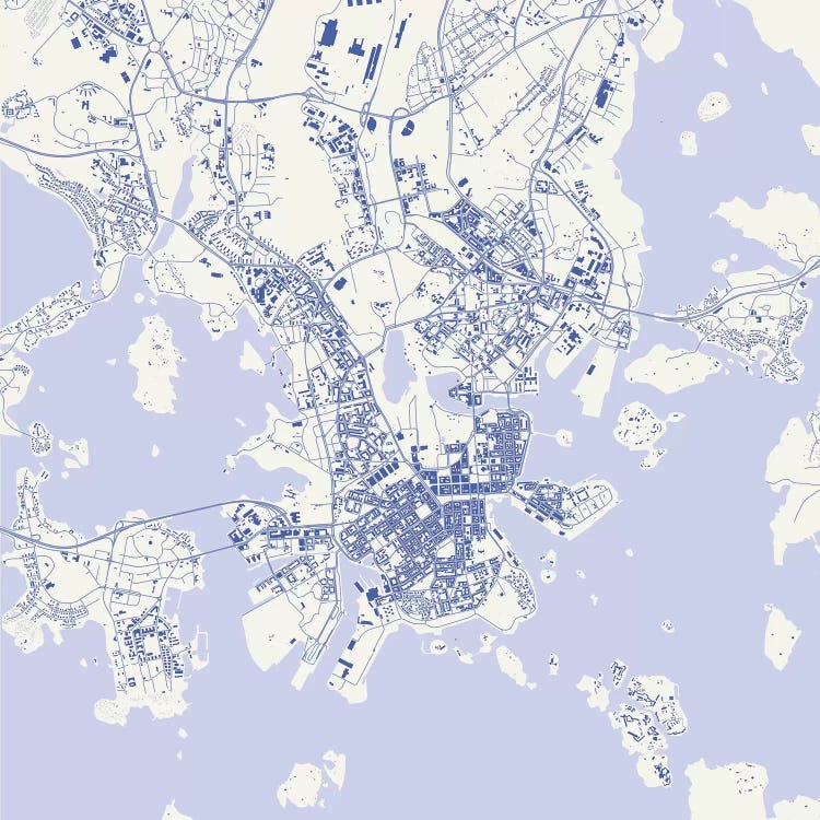 Helsinki Urban Map (Blue)