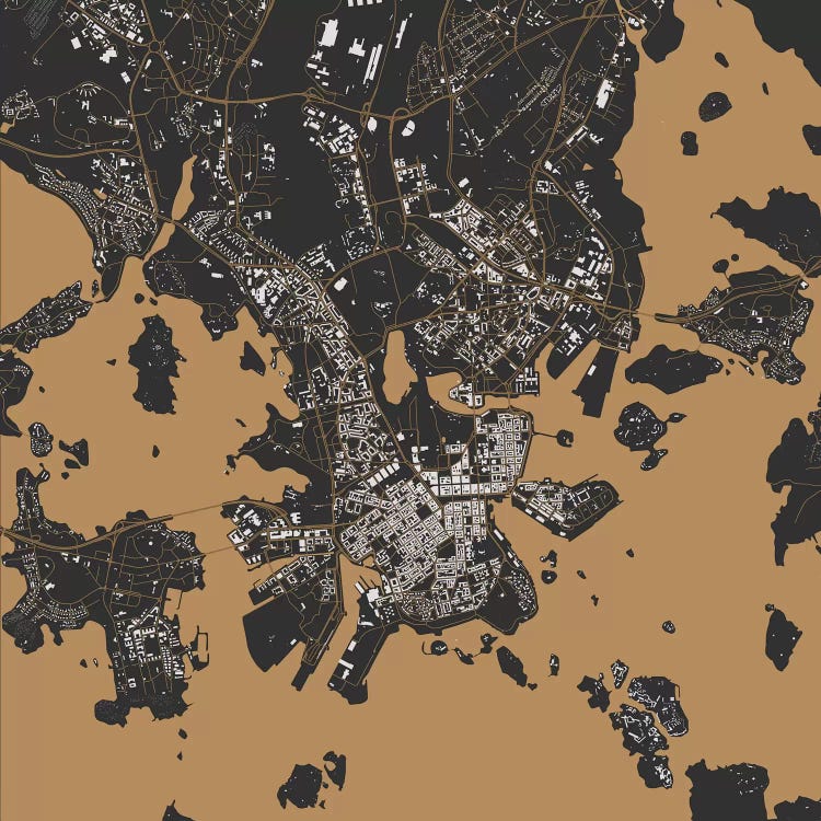 Helsinki Urban Map (Gold)