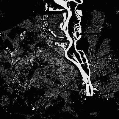 Kyiv Urban Map (Black) by Urbanmap art print