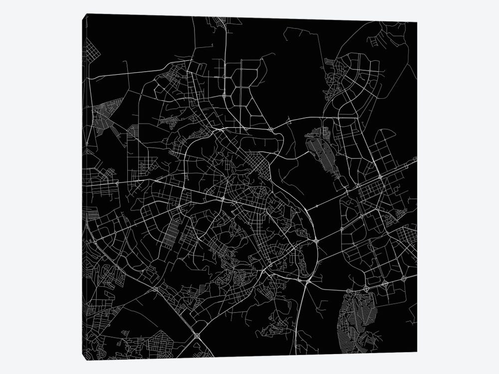 Kyiv Urban Roadway Map (Black) by Urbanmap 1-piece Art Print