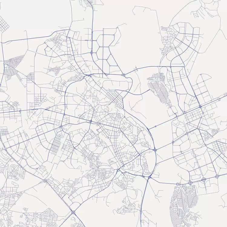 Kyiv Urban Roadway Map (Blue)