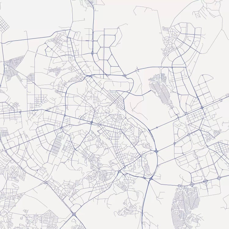 Kyiv Urban Roadway Map (Blue) by Urbanmap wall art