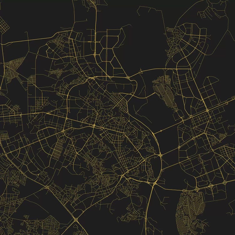 Kyiv Urban Roadway Map (Yellow)