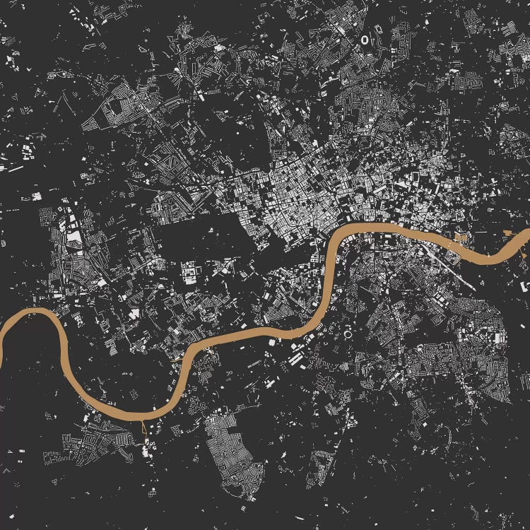 London Urban Map (Black & Gold) by Urbanmap wall art