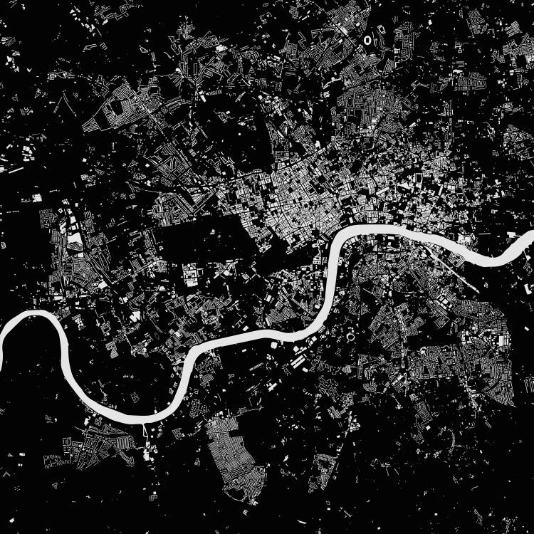 London Urban Map (Black) by Urbanmap wall art