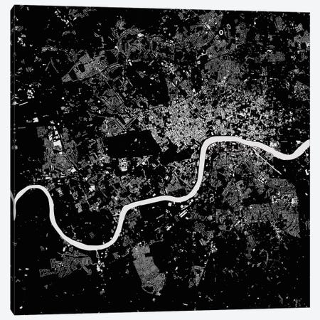 London Urban Map (Black) Canvas Print #ESV173} by Urbanmap Art Print