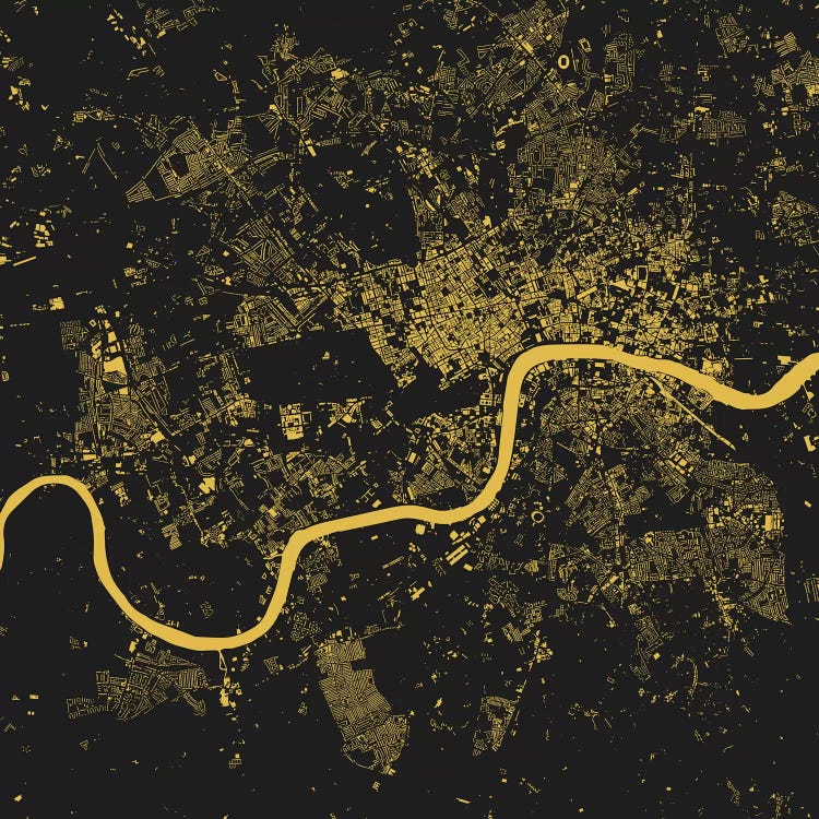 London Urban Map (Yellow) by Urbanmap wall art