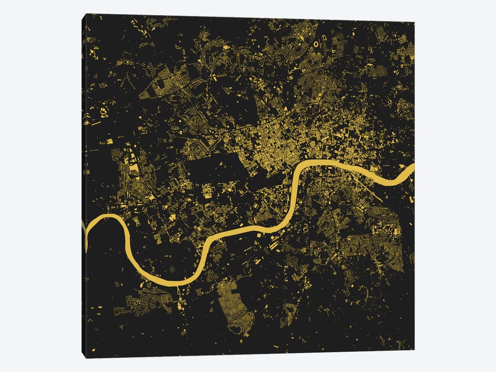London Urban Map (Yellow) by Urbanmap 1-piece Canvas Artwork