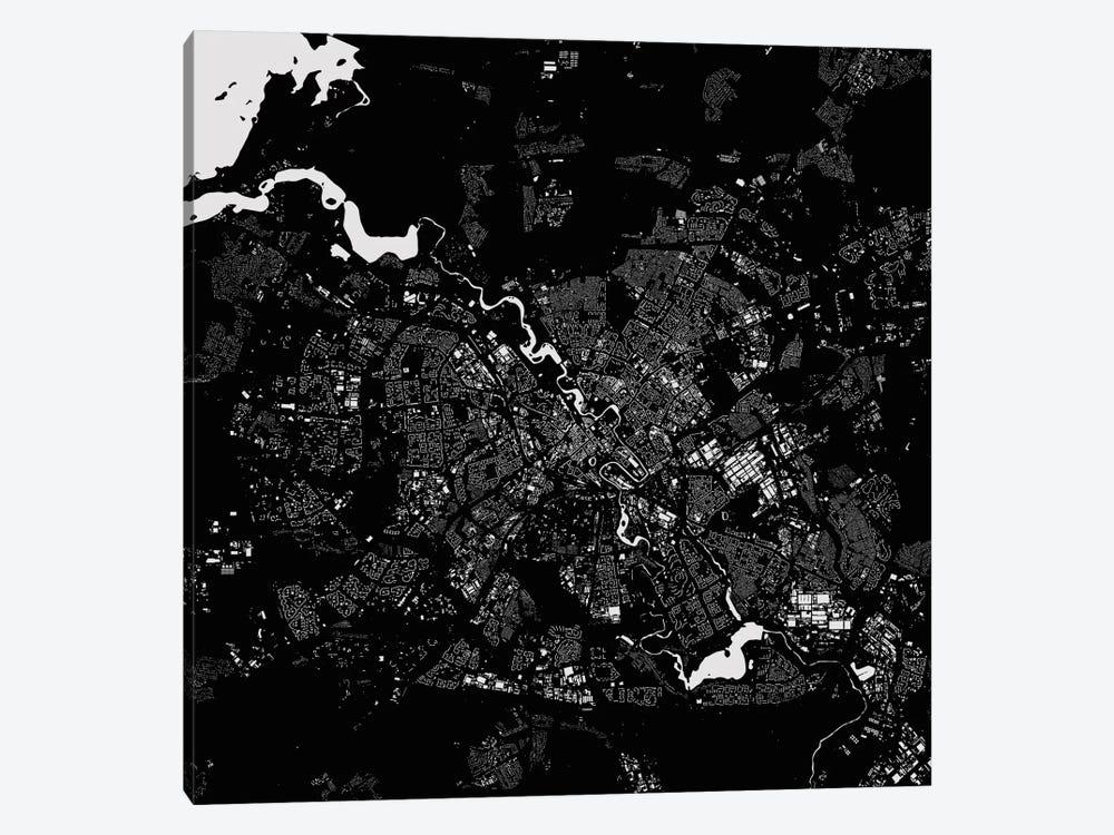 Minsk Urban Map (Black) by Urbanmap 1-piece Canvas Artwork