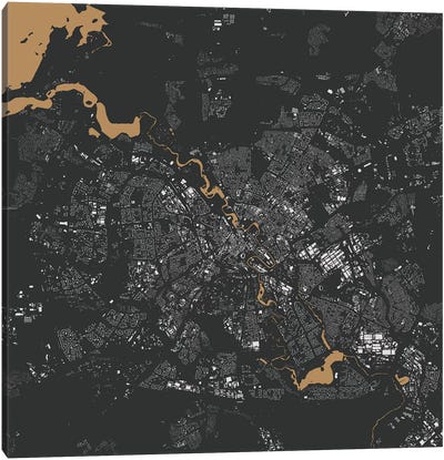 Minsk Urban Map (Gold) Canvas Art Print - Urbanmap