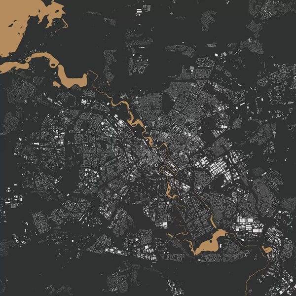 Abstract: Minsk Urban Map (Gold) by Urbanmap
