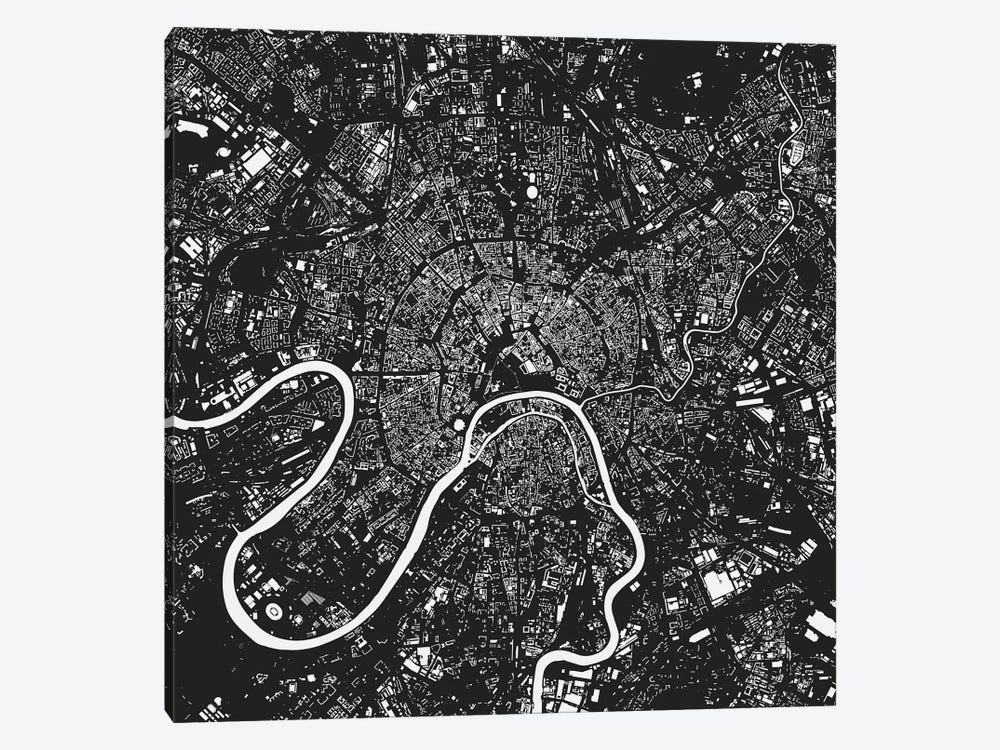 Moscow Urban Map (Black) by Urbanmap 1-piece Art Print