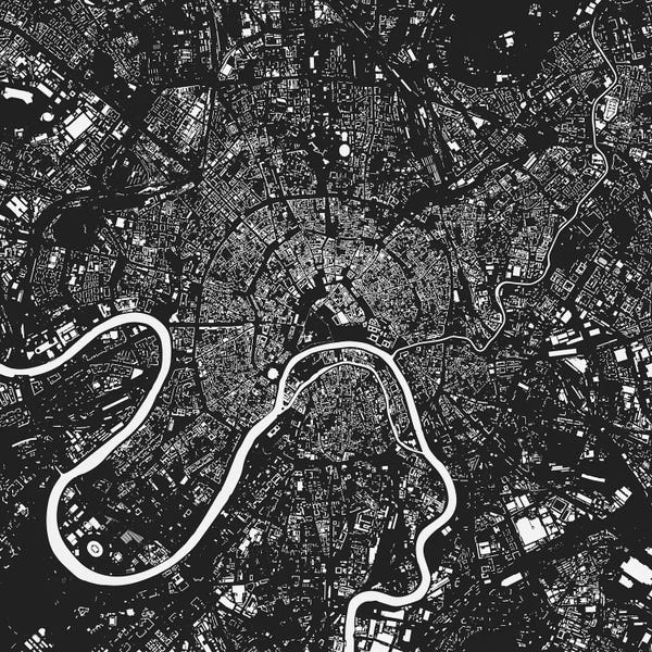 Abstract: Moscow Urban Map (Black) by Urbanmap