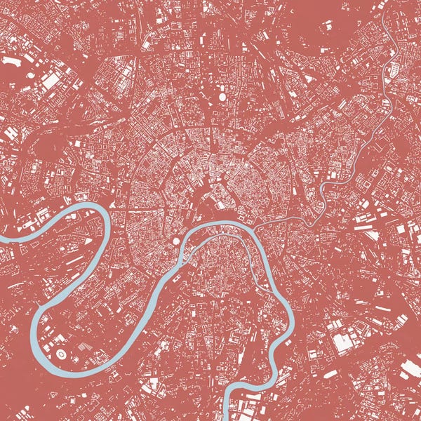 Abstract: Moscow Urban Map (Pink) by Urbanmap