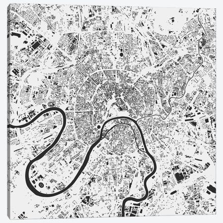 Moscow Urban Map (White) Canvas Print #ESV234} by Urbanmap Art Print