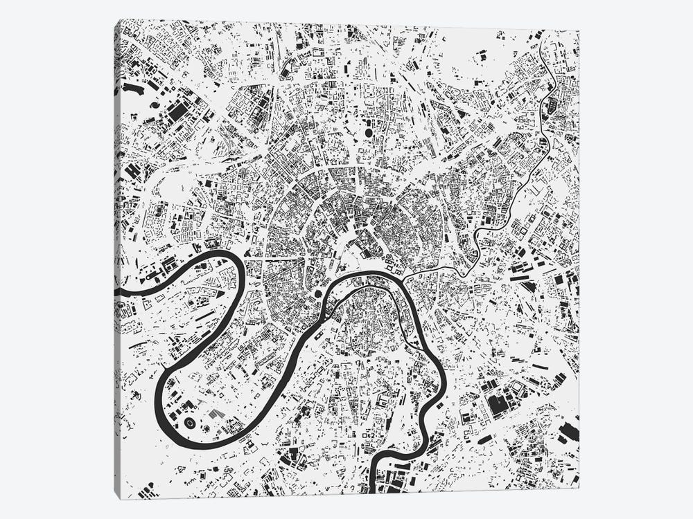 Moscow Urban Map (White) by Urbanmap 1-piece Art Print