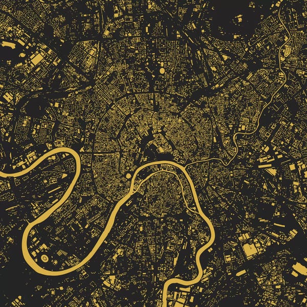 Abstract: Moscow Urban Map (Yellow) by Urbanmap