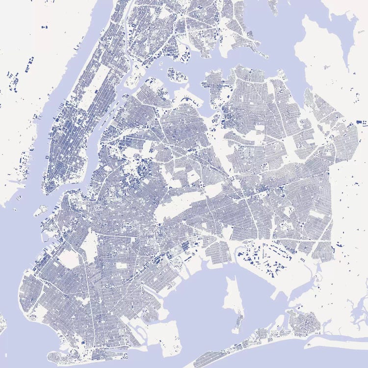 New York City Urban Map (Blue)