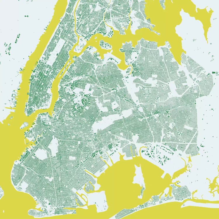 New York City Urban Map (Green)