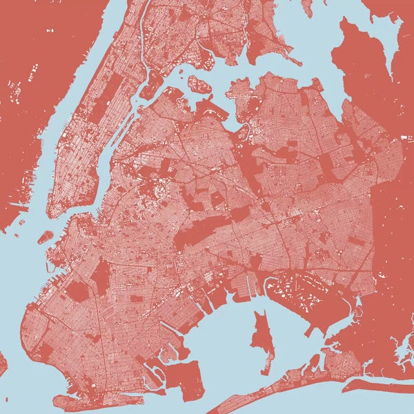 New York City Maps: New York City Urban Map (Pink) by Urbanmap