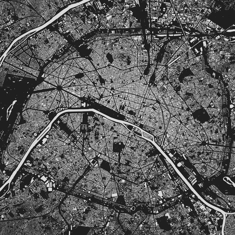 Paris Urban Map (Black)