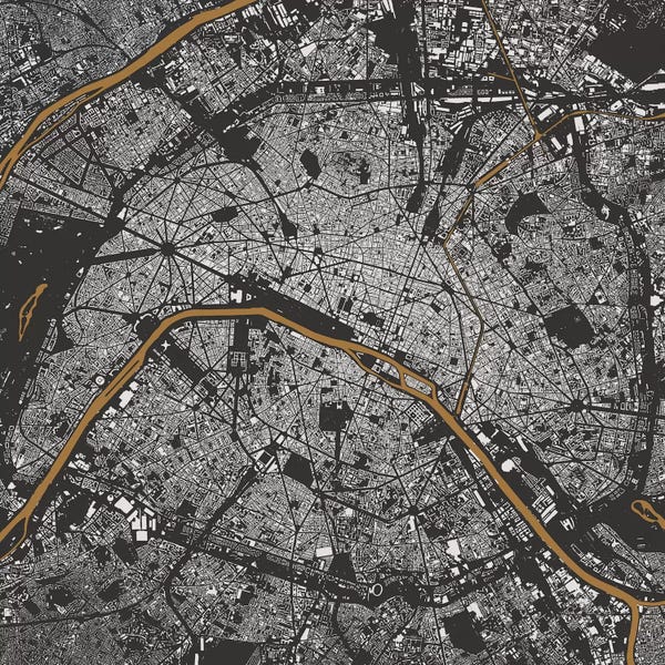 Paris Maps: Paris Urban Map (Gold) by Urbanmap
