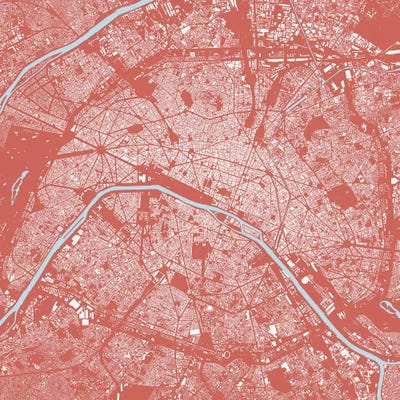 Paris Urban Map (Pink) by Urbanmap acrylic art print