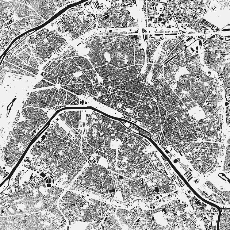 Paris Urban Map (White)