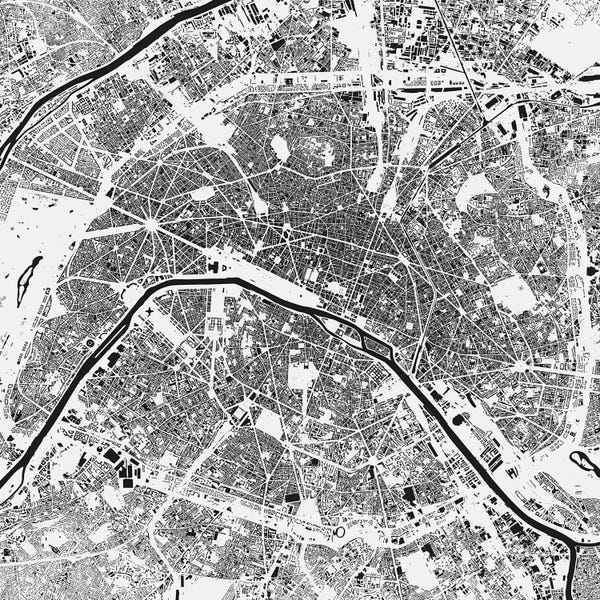Paris Maps: Paris Urban Map (White) by Urbanmap