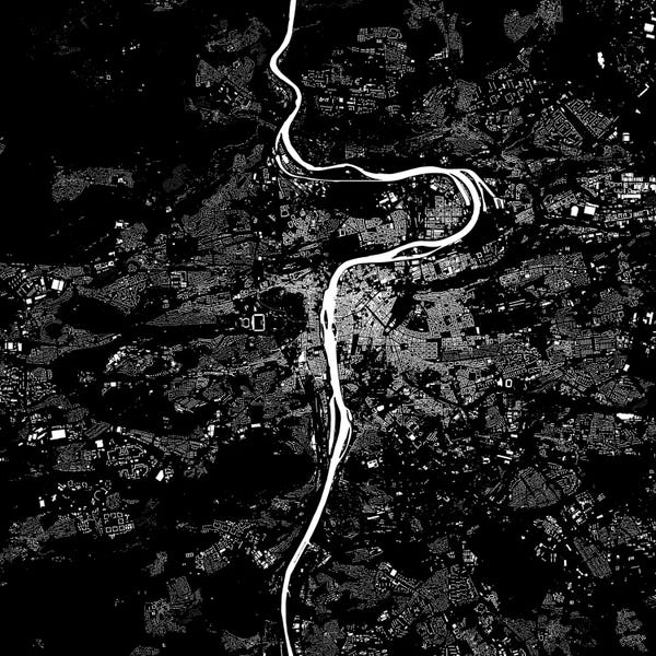Abstract: Prague Urban Map (Black) by Urbanmap