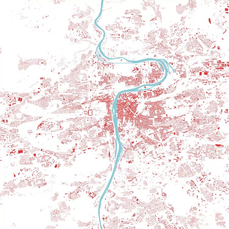 Prague Urban Map (Red)