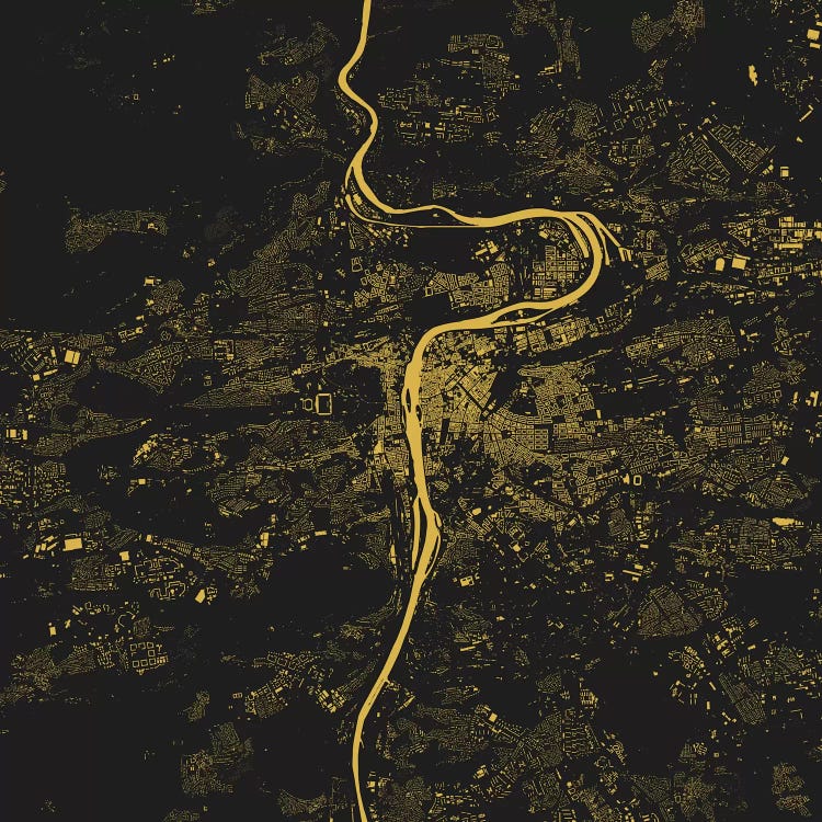 Prague Urban Map (Yellow)