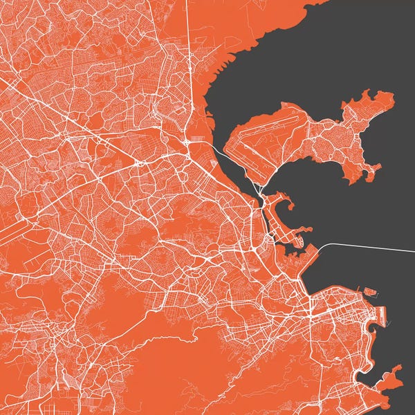 Abstract: Rio de Janeiro Urban Map (Red) by Urbanmap