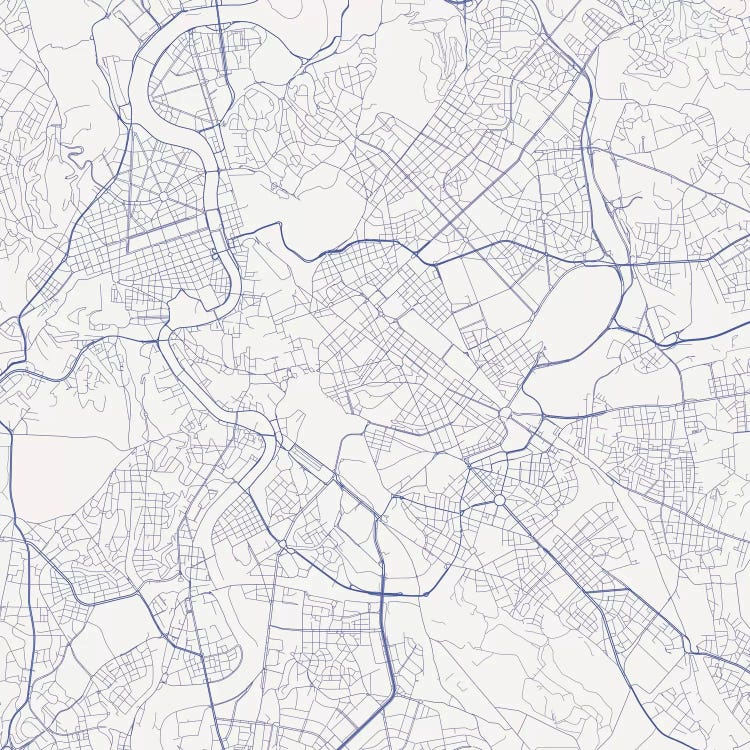 Rome Urban Roadway Map (Blue)