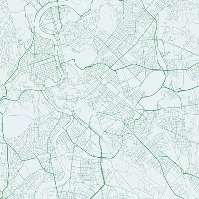 Rome Urban Roadway Map (Green) by Urbanmap art print